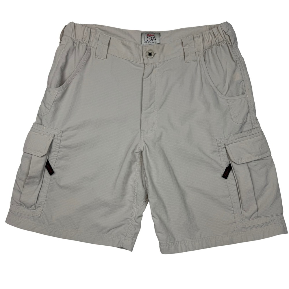 Rail Riders LOA Cargo Shorts Ripstop Hiking Outdoor Mens M Beige Cream Gorpcore